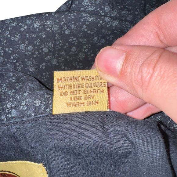 Larry Mahan Western Pearl Snap Shirt Mens L Black Floral Cowboy Rodeo Vintage - Picture 2 of 14